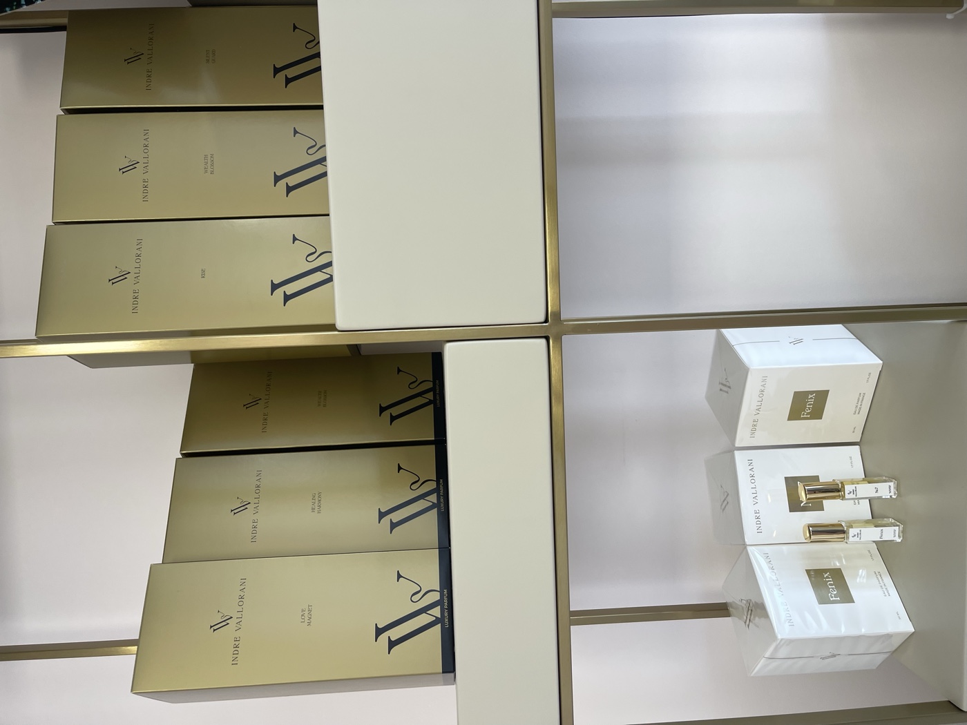B2 Glamhaus interior shelves — curated beauty products